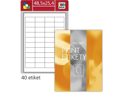 Etikety na označování, 48,5 x 25,4 mm, mix barev