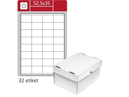 Uni. etikety S&K Label-bílé,52,5x35 mm,32000 ks