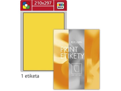 Uni. etikety S&K Label-žluté,210x297 mm,100 ks