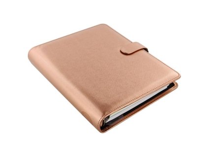 Diář Filofax Saffiano Metallic - A5, růžovozlatý