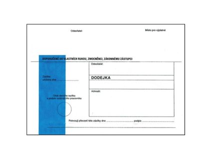 Dodejky B6-modrý pr.,oblá klopa,navlh.lep.,1000ks