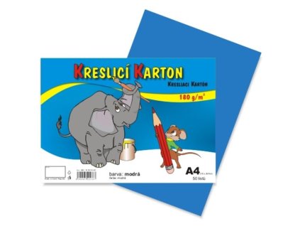 Kreslicí karton A4 - 180g/m2, 50 listů, světle modrý