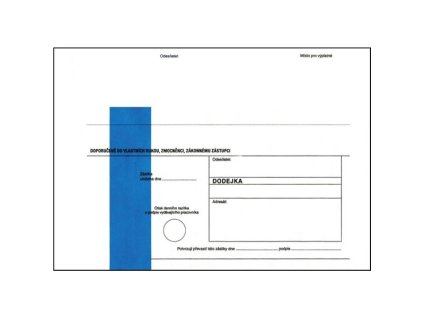 Dodejky C5-modrý pruh,oblá klopa,navlh.lep.,1000ks