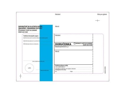 Doručenky C5-modrý pr.,správ.řád,navl.lep.,1000ks