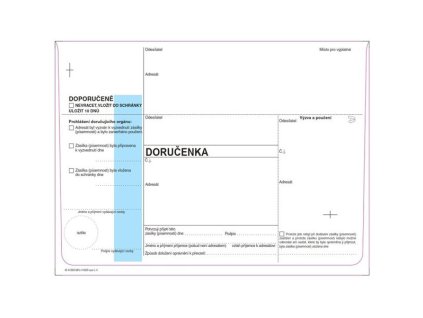 Doručenky C5-modrý p.,daňový řád,krycí pás.,1000ks
