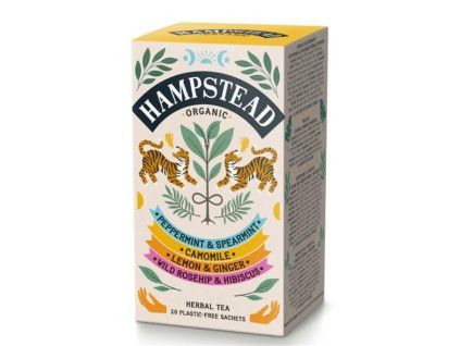 Kolekce bylinných čajů Hampstead Tea Bio, 20 × 1.5 g