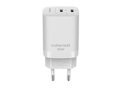 Adaptér Cubenest PD GaN 35W S2D1, bílý