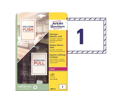 Etikety na sklo oboustranně potisknutelné bílé – 10 kusů 210 × 148 mm