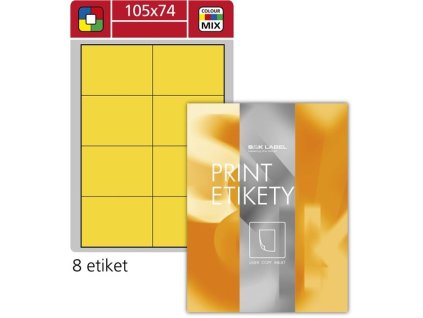 Uni. etikety S&K Label-žluté,105x74,2 mm,800 ks