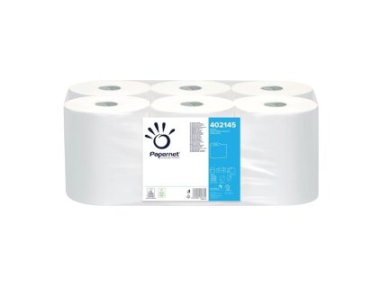 Papírové ručníky v roli 2vrstvé Papernet Autocut – 124 m, 6 rolí