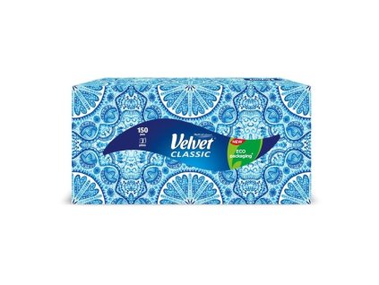 Papírové kapesníky 2vrstvé Velvet Classic – box, 150 kusů
