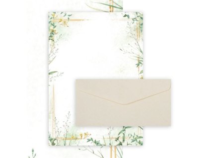 Dopisní sada - 10 obálek DL Nature, světle béžové,