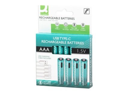 Q-Connect nabíjecí baterie AAA 1750 mAh USB 4 ks