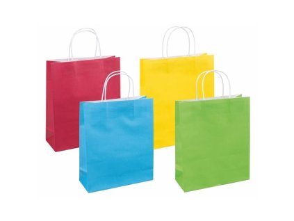 Papírová taška 25×30×10 cm mix barev 1 ks