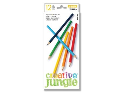 Pastelky Creative Jungle – trojhranné, 12 barev