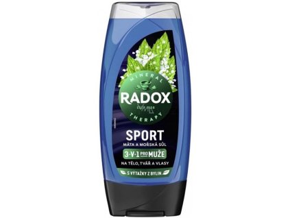 Sprchový gel Radox Sport pro muže 3v1 – Máta a mořská sůl, 225 ml