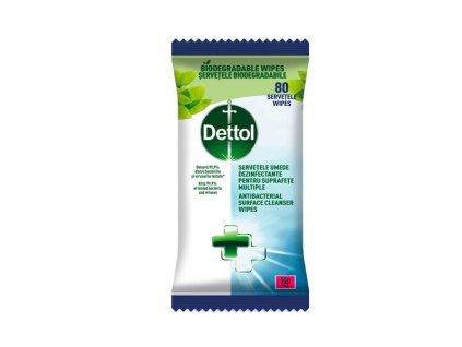 Čisticí ubrousky Dettol – na povrchy, 80 kusů