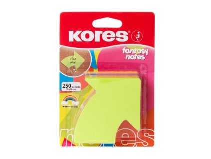 Samolepicí bločky Kores ve tvaru šipky – 5 zářivých barev, 250 listů