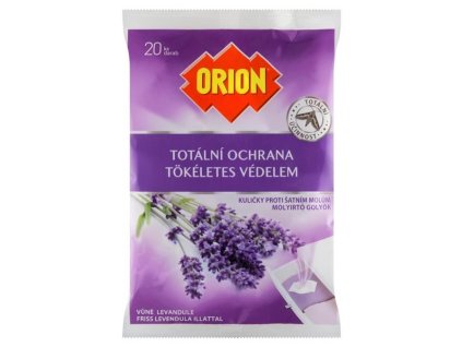 Kuličky proti šatním molům Orion – vůně levandule, 20 kusů