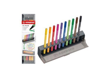 Fixy Stabilo Pen 68, Click set, sada 10 barev
