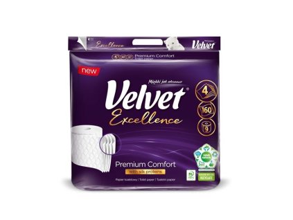 Toaletní papír 4vrstvý Velvet Excellence – 20 m, 9 rolí