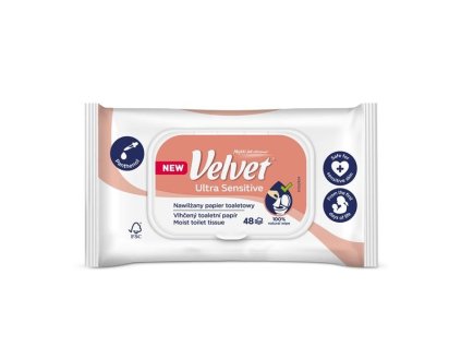 Vlhčený toaletní papír Velvet Ultra Sensitive – 48 kusů