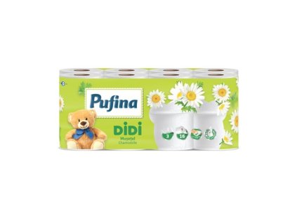 Toaletní papír 3vrstvý Pufina Heřmánek – 17.6 m, 8 rolí