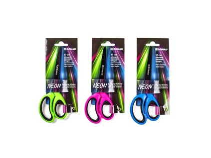 Nůžky Donau Neon Soft Grip – 17 cm, mix barev