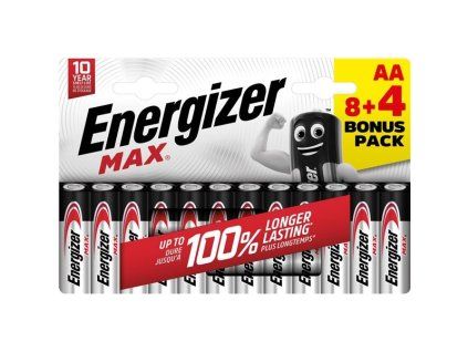 Alk.baterie Energizer Max - LR6, typ AA, 8+4 ks