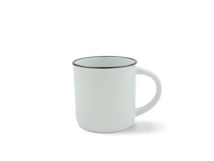 Hrnek pro potisk - 280 ml, bílý, černý lem, Loft