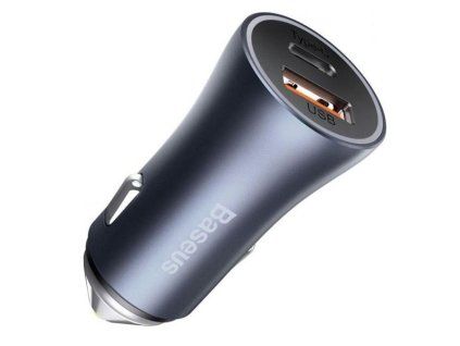 Rychlonabíječka do auta Baseus Dual 40 W – USB+USB-C, tmavě šedá