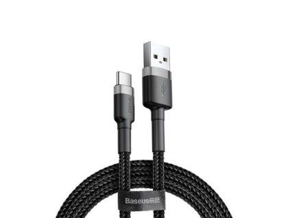 Datový kabel Baseus Cafule 3 A – USB/USB-C, šedočerný