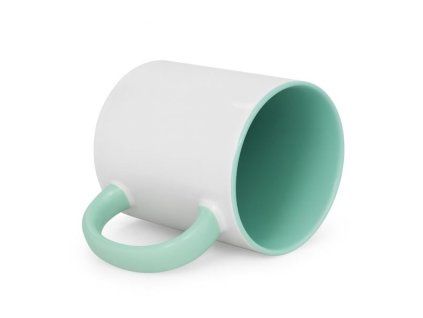 Hrnek pro potisk-330 ml bílý,mátový, ucho,uvnitř