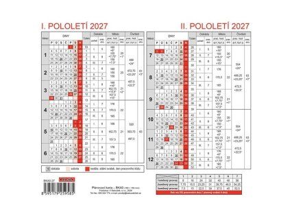 Plánovací karta A5 celoroční – 2027