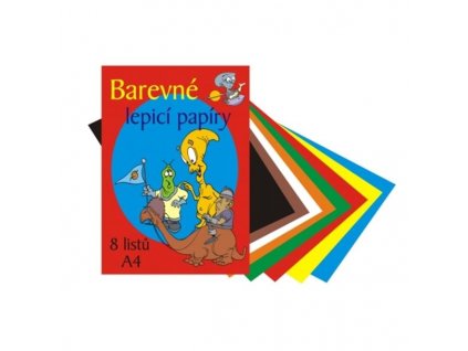 64341 barevne lepici papiry stepa a4 8 listu