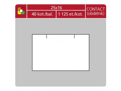Cenové etikety CONTACT 25 × 16 mm 1125 ks bilé