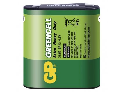 65001 zinkova baterie gp greencell plocha 3r12 4 5v 1 ks