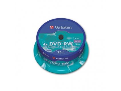 65427 dvd rw verbatim cake box 25 ks