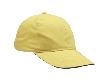 Bavlněná žlutá baseballová kšiltovka bez potisku s kovovou sponou