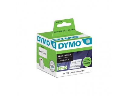 68232 papirove stitky dymo lw 101 x 54 mm bile 220 ks