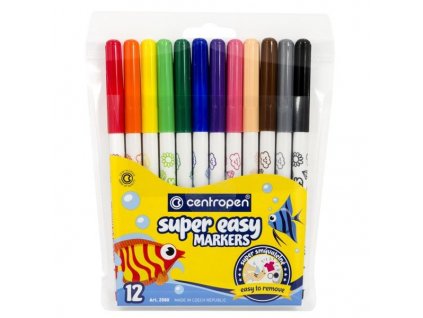 68877 fixy centropen easy markers 2580 sada 12 barev