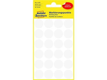 Kulaté etikety Avery Zweckform, Ø 18 mm – samolepící kolečka, průměr 18 mm