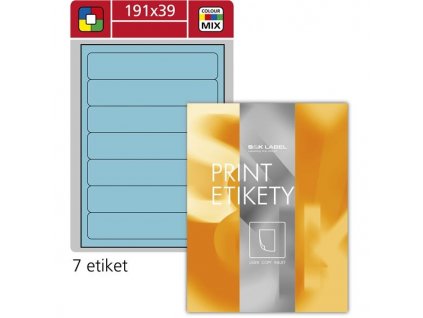 Uni. etikety S&K Label,191x39 mm,700 ks,různé barvy (Barva past.červená)