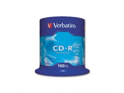 CD-R Verbatim, cake box: prázdné CD do firemní IT výbavy
