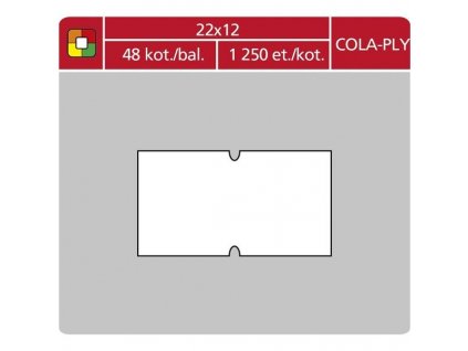 Cenové etikety COLAPLY - 22x12, 1250 ks, různé barvy (Barva Bílá)