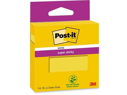 Bloček Post-it Super Sticky,76 x 76 mm, sytě žlutý (Barva kanárkově žlutá)