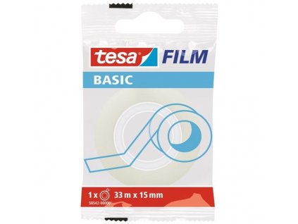 Páska lepicí Tesa® BASIC,15mmx33m, transparentní,různý rozměr (Rozměr 19mm x 33mm)