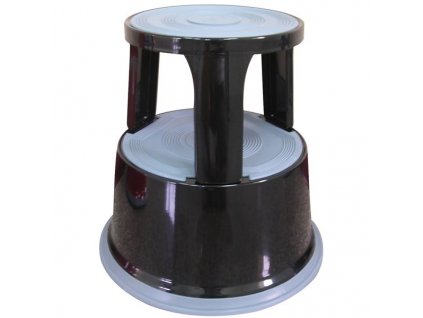 Stupínek Q-Connect s kolečky, různé barvy a materiál (Barva Černý, Materiál kov)
