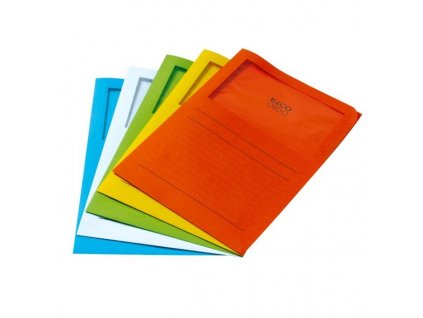 Zakládací obal L s okénkem - A4, papír,1 ks, více barev (Barva Modrá)