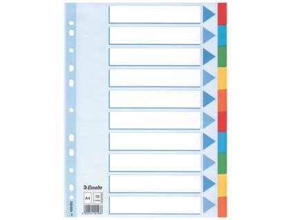 Papírové rozlišovače A4 Esselte_12 barev